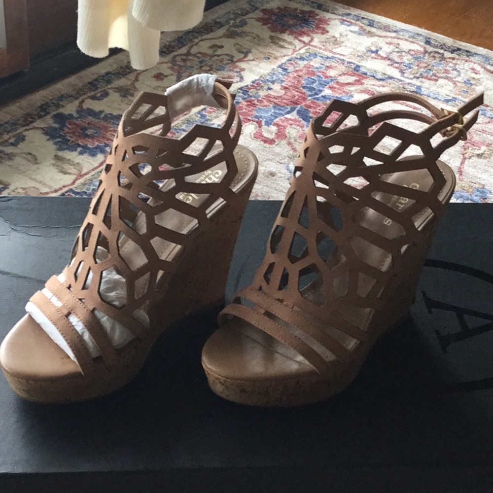 Charles by Charles David Suede Wedge Cutout Sandal
